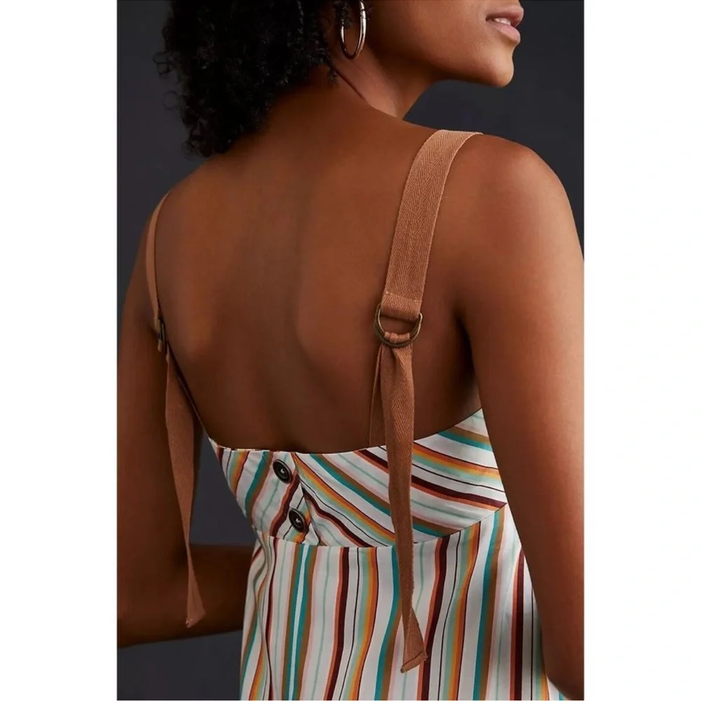 Anthropologie Maeve Square Neck Striped Midi Dress - Picture 5 of 10